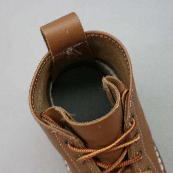 LL Bean Ladies 7 Tan Leather Brown Rubber Short Ankle Duck Boots USA Maine 06009 - Picture 7 of 12